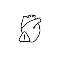 Heart with exclamation icon highlighting important medical warning message vector