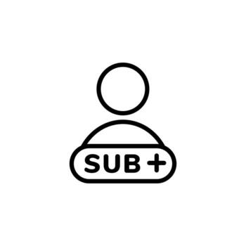 Icon of user silhouette with plus symbol representing new subscriber addition functionality vector