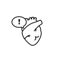 Heart anatomy with speech bubble warning icon showing expression of urgency or alert vector