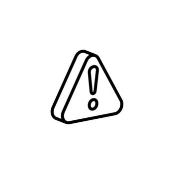 Icon of a simple warning sign with exclamation mark inside a triangle for alerts and cautions vector