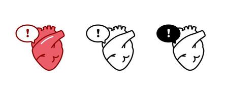 Heart symbols with exclamation marks conveying urgent emotional or health messages vector