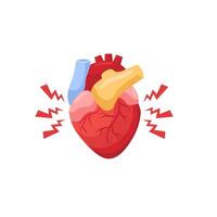 Heart illustration with exclamation marks highlighting vibration or energy concept vector