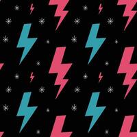 Colorful Lightning Bolt Pattern with Subtle Stars vector