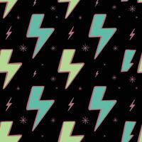 Retro Lightning Bolt Pattern in Teal and Green vector