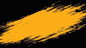 Bold, Angled Brushstroke in Vibrant Yellow Against a Dark Backdrop. vector
