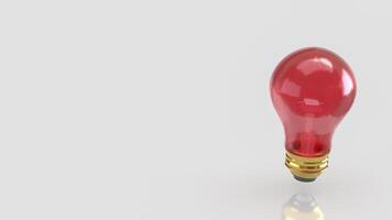 Red light bulb or education or Idea concept 3d Rendering. photo