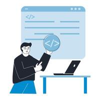 Landing page development web abstract concept Product landing page, website development, vector