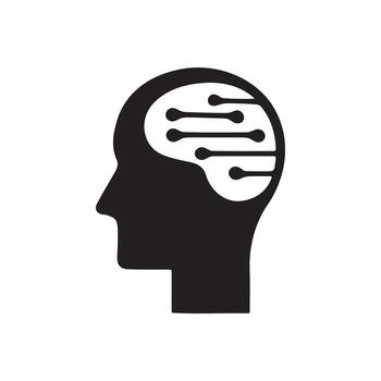 AI Brain Icon meaning The Intersection of Technology and Neuroscience vector