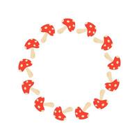 Autumn wreath with mushrooms vector
