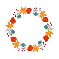 Autumn wreath with autumn elements vector