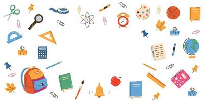 Back to school horizontal background vector