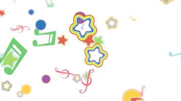 Vibrant symbols and shapes in dynamic motion video