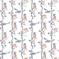 bird and floral pattern vector
