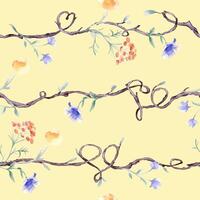 Floral pattern with vines and twigs vector
