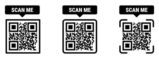 Scan me frame set.Qr code mockup.Mobile payment and identity vector