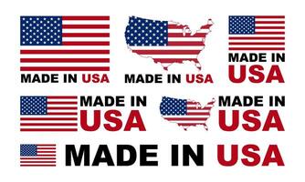 Made in USA badges and emblems.United state of America. of set collection illustrations. vector