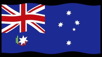 Animation of the Australian flag with a dynamic candlestick graph overlay, illustrating economic growth against a black background video