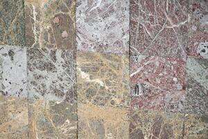 Beautiful tile arrangement of various marble patterns photo