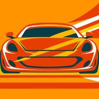 Red Sports Car Front View, Abstract Design vector