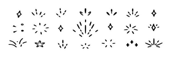 Hand drawn Sparkles and Burst Icons 20 Design Elements vector