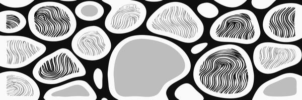 Abstract Fingerprint Pattern Black and White Texture vector