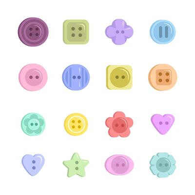 sewing buttons for clothes. Illustration for printing, backgrounds, covers and packaging. Image can be used for greeting cards, posters, stickers and textile. Isolated on white background.