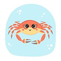Cute crab. Illustration for printing, backgrounds, covers and packaging. Image can be used for greeting cards, posters, stickers and textile. Isolated on white background. vector