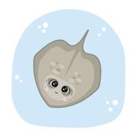Stingray. Illustration for printing, backgrounds, covers and packaging. Image can be used for greeting cards, posters, stickers and textile. Isolated on white background. vector