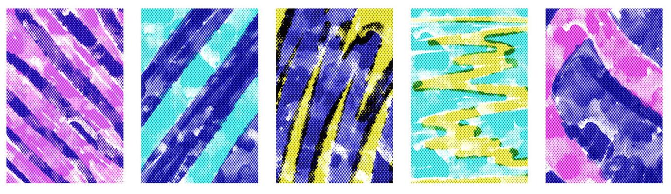 Half poster scribble abstract art. Background halftone geometric wave cover. Punk poster dot effect. illustration