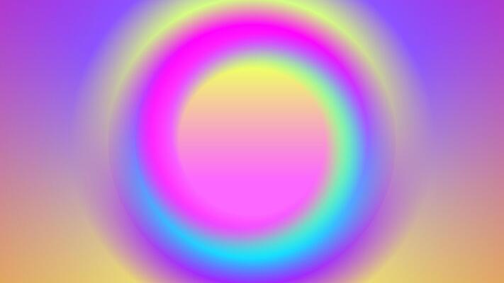 A swirling rainbow gradient in a circular pattern with a pink center on a light background.