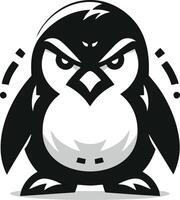 Angry Penguin Mascot with Intense Expression and Dramatic Aura vector