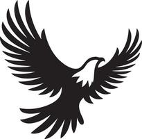 Majestic Eagle Silhouette Flying with Spread Wings Symbol of Freedom and Power vector