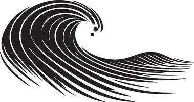 Stylized Black Wave Illustration for Dynamic Ocean Theme Designs vector