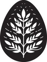 Decorative Easter Egg with Floral Branch Silhouette Design vector