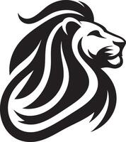 Majestic Lion Head Silhouette Graphic Design for Wildlife Art vector