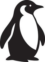 Adorable Penguin Character Minimalist Style Isolated on White Background vector