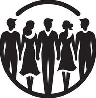 Diverse Group of Five People Holding Hands in Circle Symbolizing Unity and Togetherness vector