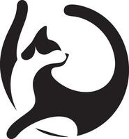 Abstract Stylized Cat Silhouette in Circle Abstract Art vector