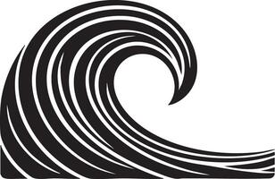 Stylized Black and White Ocean Wave Art Design Graphic vector