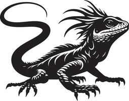 Striking Black and White Reptile Creature Design for Wildlife Art vector