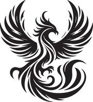 Majestic Fiery Phoenix Bird Rising With Spread Wings Isolated On White Background vector
