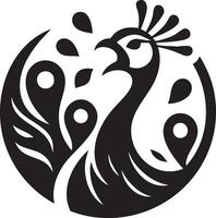 Abstract Peacock Silhouette Icon Logo Design Element with Location Pins vector