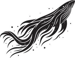 Mystical Whale Swimming Through Cosmic Stars in a Dreamy Galaxy vector
