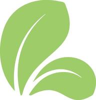 Two overlapping light green leaves creating a simple and elegant nature inspired design, ideal for representing concepts related to ecology, sustainability, or natural products vector