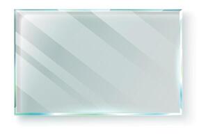 Realistic transparent glass plate featuring captivating light reflections and soft shadows, isolated on a white background, perfect for enhancing design projects and presentations vector