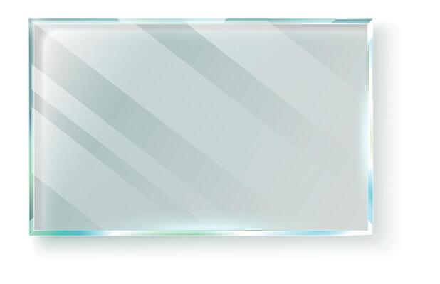 Realistic transparent glass plate featuring captivating light reflections and soft shadows, isolated on a white background, perfect for enhancing design projects and presentations