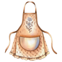 A charming vintage apron design, perfect for culinary pursuits. Featuring a floral embellishment and soft, inviting hues, evokes a sense of warmth and nostalgic style. png