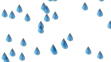 Blue raindrops cascade against a white backdrop, creating a rhythmic and soothing visual experience with smooth transitions video