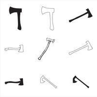 A set of different types of axes and axes vector