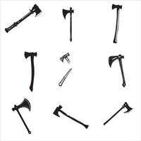 A collection of axes and axes on a white background vector